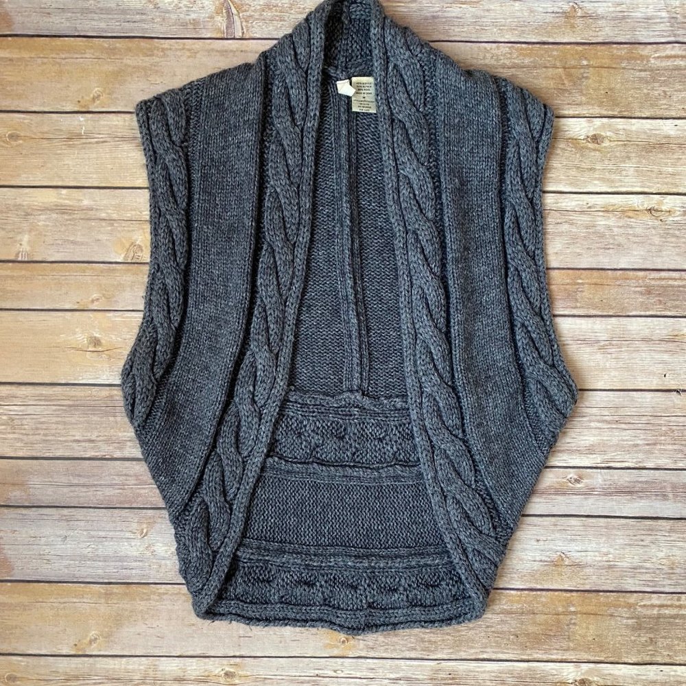 Anthropologie Moth Cable Knit Alpaca Wool Blend Vest